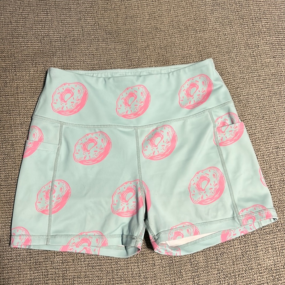 Blue And Pink Ray Pose Donut Spandex With Phone Pocket
